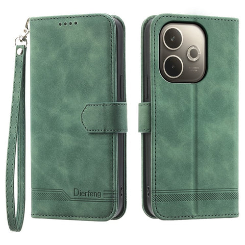 DIERFENG DF-03 For Oppo A5 Pro 4G (Global) / 5G (Global) / A5 Energy 5G (China) Leather Case Lines Imprint Wallet Phone Cover