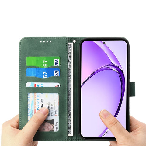 DIERFENG DF-03 For Oppo A5 Pro 4G (Global) / 5G (Global) / A5 Energy 5G (China) Leather Case Lines Imprint Wallet Phone Cover