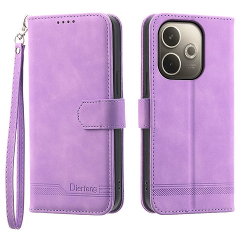 DIERFENG DF-03 For Oppo A5 Pro 4G (Global) / 5G (Global) / A5 Energy 5G (China) Leather Case Lines Imprint Wallet Phone Cover