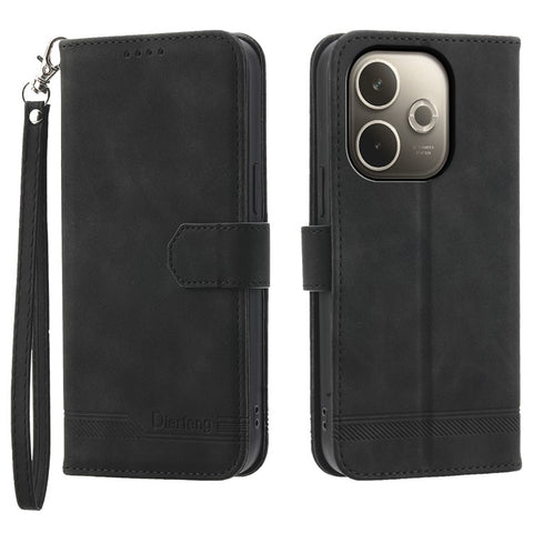 DIERFENG DF-03 For Oppo A5 Pro 4G (Global) / 5G (Global) / A5 Energy 5G (China) Leather Case Lines Imprint Wallet Phone Cover
