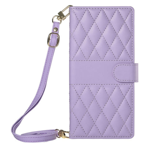 For Oppo A5 Pro 4G (Global) / 5G (Global) / A5 Energy 5G (China) Case Rhombus Stitching Wallet Stand Leather Phone Cover with Strap