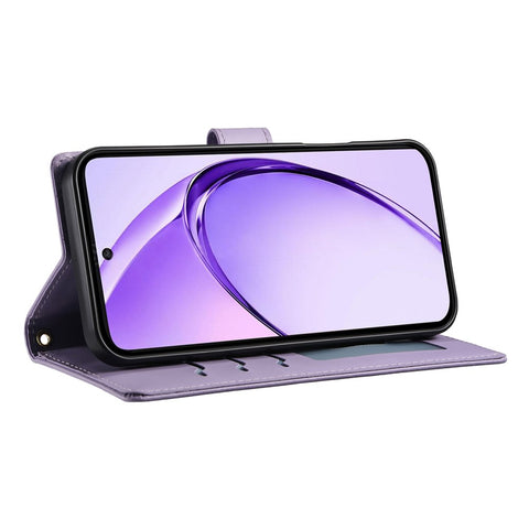 For Oppo A5 Pro 4G (Global) / 5G (Global) / A5 Energy 5G (China) Case Rhombus Stitching Wallet Stand Leather Phone Cover with Strap