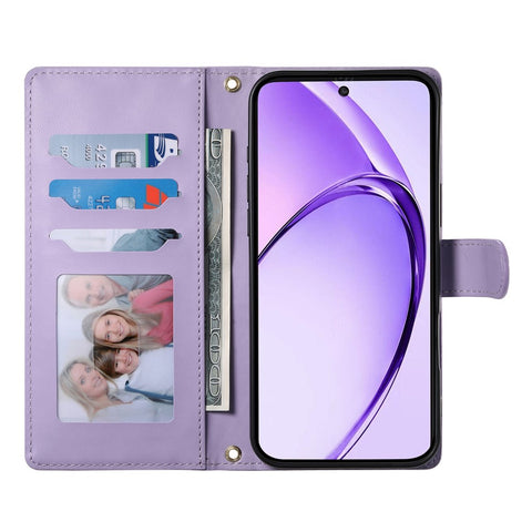 For Oppo A5 Pro 4G (Global) / 5G (Global) / A5 Energy 5G (China) Case Rhombus Stitching Wallet Stand Leather Phone Cover with Strap