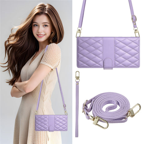 For Oppo A5 Pro 4G (Global) / 5G (Global) / A5 Energy 5G (China) Case Rhombus Stitching Wallet Stand Leather Phone Cover with Strap