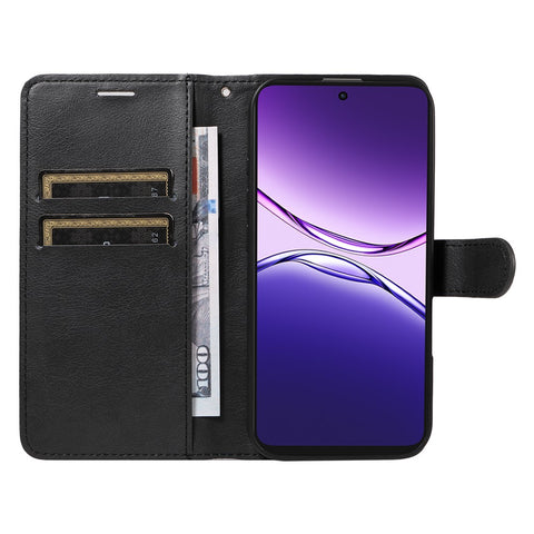 For Oppo A5 Pro 4G (Global) / 5G (Global) Leather Wallet Case with Strap Solid Color Phone Stand Cover