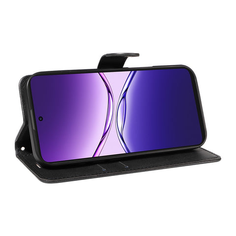 For Oppo A5 Pro 4G (Global) / 5G (Global) Leather Wallet Case with Strap Solid Color Phone Stand Cover