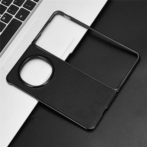For Oppo Find N5 5G Case Carbon Fiber Texture Shockproof PU + PC Phone Cover