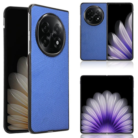 For Oppo Find N5 5G Case Carbon Fiber Texture Shockproof PU + PC Phone Cover