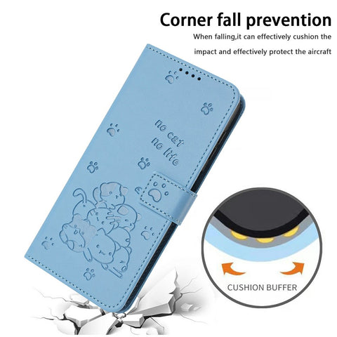 For Oppo A5 Pro 4G (Global) / 5G (Global) / A5 Energy 5G (China) Wallet Case Cats Imprint Leather Phone Cover with Strap
