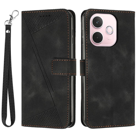 For Oppo A5 Pro 4G (Global) / 5G (Global) / A5 Energy 5G (China) Case Handbag Imprinted Triangle Leather Phone Cover
