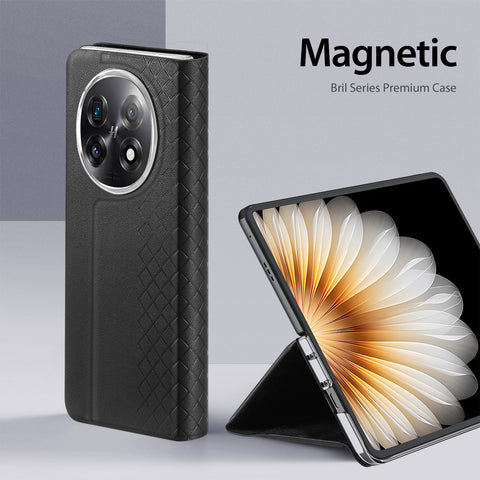 DUX DUCIS For Oppo Find N5 5G Cases with Card Slot  Bril Series Leather Phone Cover Stand