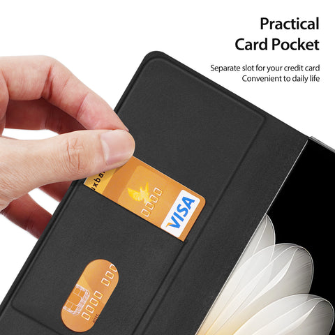DUX DUCIS For Oppo Find N5 5G Cases with Card Slot  Bril Series Leather Phone Cover Stand