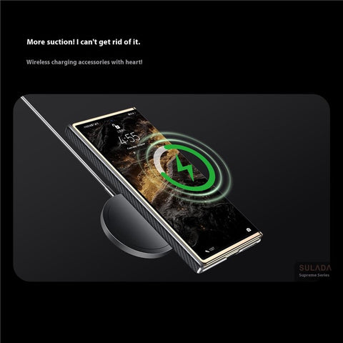 SULADA For Huawei Mate XT Ultimate Magnetic Case Kickstand PU + PC Phone Cover Carbon Fiber Texture