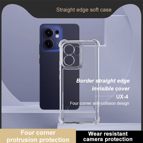 IMAK UX-4 Series For Oppo Reno13 F 5G (Reno 13 FS 5G) / 4G Case Straight Frame Four Corner Shockproof Clear TPU Cover