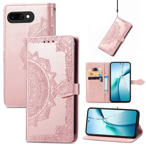 For Google Pixel 9a Wallet Case Mandala Flower Leather Phone Cover Stand