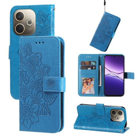 For Oppo A5 Pro 4G (Global) / 5G (Global) / A5 Energy 5G (China) Case Floral Pattern PU Leather Wallet Stand Phone Cover
