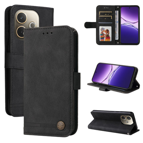 For Oppo A5 Pro 4G (Global) / 5G (Global) / A5 Energy 5G (China) Leather Wallet Cases Skin Touch Phone Cover Stand with Strap