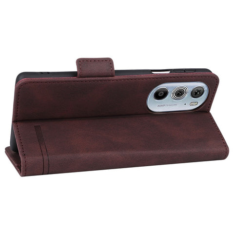 For Motorola Edge X30 / Edge 30 Pro (Motorola Edge+ (2022)) Hardware Decor Wallet Phone Case PU Leather Stand Dual Magnetic Clasp Protective Flip Cover