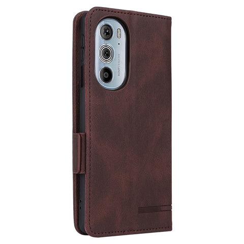 For Motorola Edge X30 / Edge 30 Pro (Motorola Edge+ (2022)) Hardware Decor Wallet Phone Case PU Leather Stand Dual Magnetic Clasp Protective Flip Cover