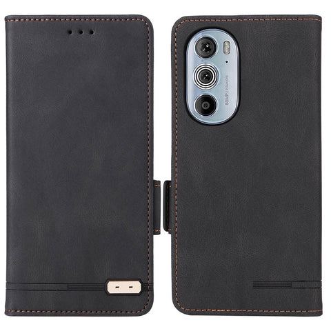 For Motorola Edge X30 / Edge 30 Pro (Motorola Edge+ (2022)) Hardware Decor Wallet Phone Case PU Leather Stand Dual Magnetic Clasp Protective Flip Cover