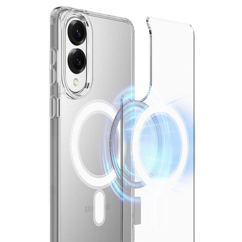 For Samsung Galaxy S25 Edge Clear Phone Magnetic Case TPU+Acrylic Back Cover
