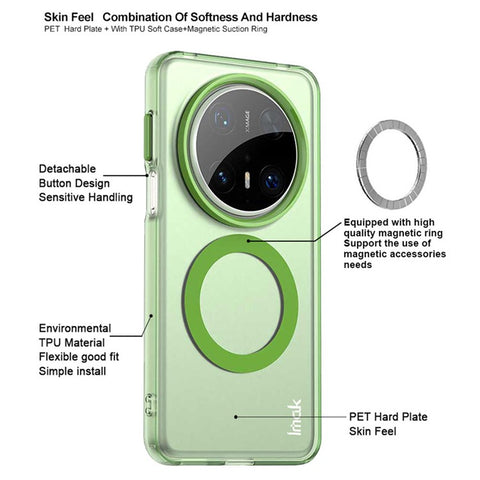 IMAK For Huawei Mate 70 Pro / Mate 70 Pro+ Magnetic Case Candy Color Anti Drop TPU + PET Back Cover