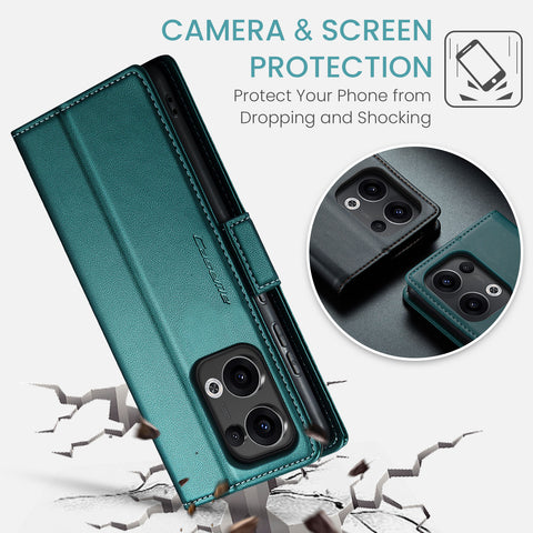 CASEME For Oppo Reno13 5G (Global) Case  023 Series RFID Blocking Leather Wallet Stand Phone Cover