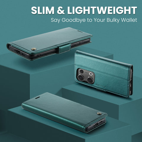 CASEME For Oppo Reno13 5G (Global) Case  023 Series RFID Blocking Leather Wallet Stand Phone Cover