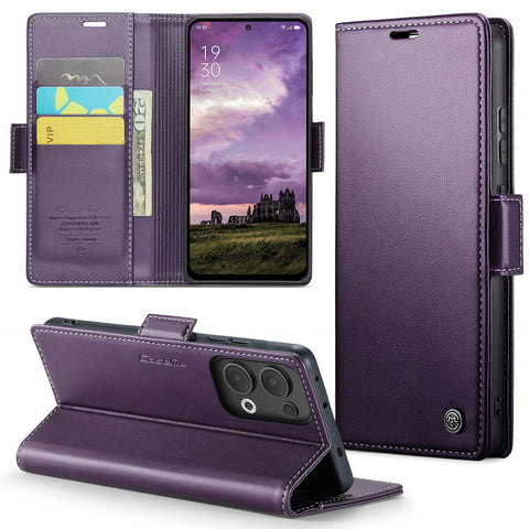 CASEME For Oppo Reno13 5G (Global) Case  023 Series RFID Blocking Leather Wallet Stand Phone Cover