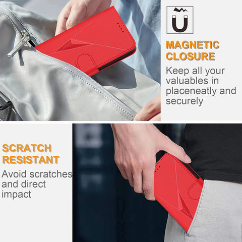 For vivo V50 Lite 5G Case Triangle Imprint Leather Phone Cover with Lanyard