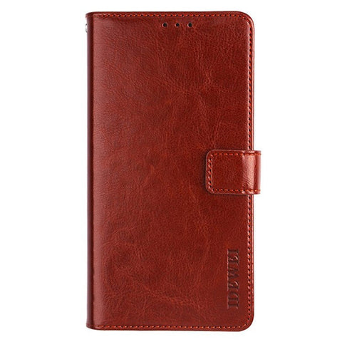 IDEWEI For Motorola Moto E15 4G Stand Case Crazy Horse Texture Leather Phone Cover
