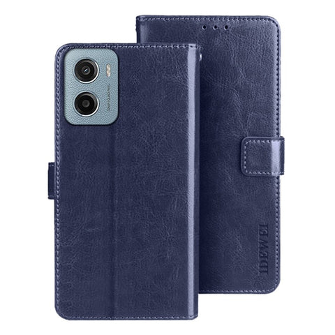 IDEWEI For Motorola Moto E15 4G Stand Case Crazy Horse Texture Leather Phone Cover