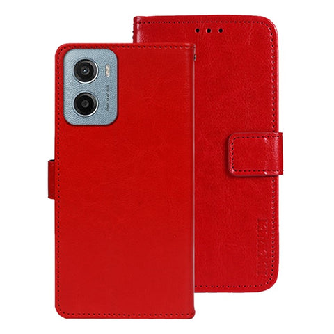 IDEWEI For Motorola Moto E15 4G Stand Case Crazy Horse Texture Leather Phone Cover