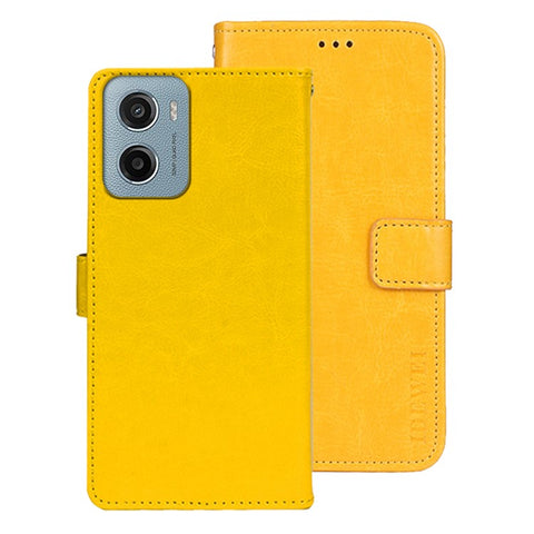 IDEWEI For Motorola Moto E15 4G Stand Case Crazy Horse Texture Leather Phone Cover