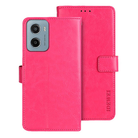 IDEWEI For Motorola Moto E15 4G Stand Case Crazy Horse Texture Leather Phone Cover
