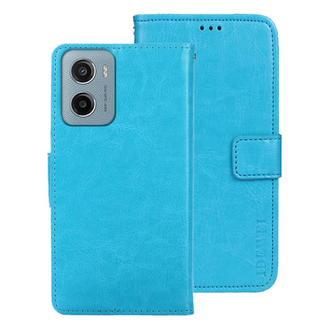 IDEWEI For Motorola Moto E15 4G Stand Case Crazy Horse Texture Leather Phone Cover