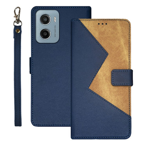 IDEWEI For Motorola Moto E15 4G Case Card Slots Splicing Color Leather Phone Cover