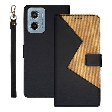 IDEWEI For Motorola Moto E15 4G Case Card Slots Splicing Color Leather Phone Cover