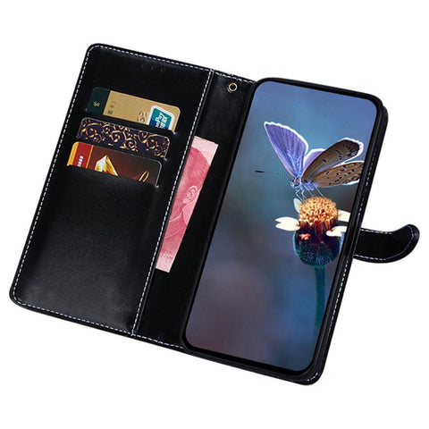 IDEWEI For Motorola Moto E15 4G Case Crocodile Texture PU Leather Flip Phone Cover
