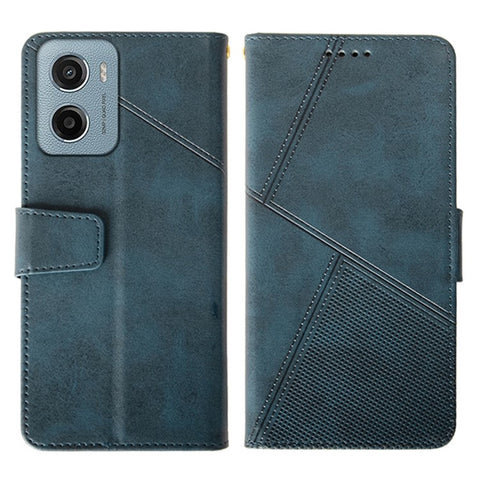 IDEWEI For Motorola Moto E15 4G Case Leather Wallet Phone Cover Stand Calf Texture