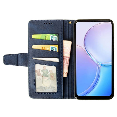 IDEWEI For Motorola Moto E15 4G Case Leather Wallet Phone Cover Stand Calf Texture
