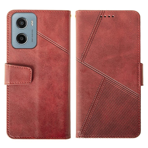 IDEWEI For Motorola Moto E15 4G Case Leather Wallet Phone Cover Stand Calf Texture