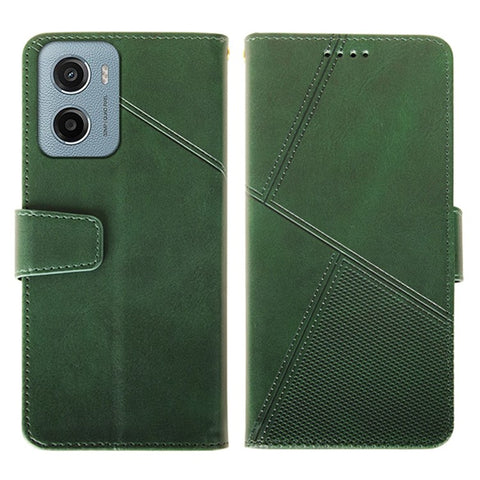 IDEWEI For Motorola Moto E15 4G Case Leather Wallet Phone Cover Stand Calf Texture