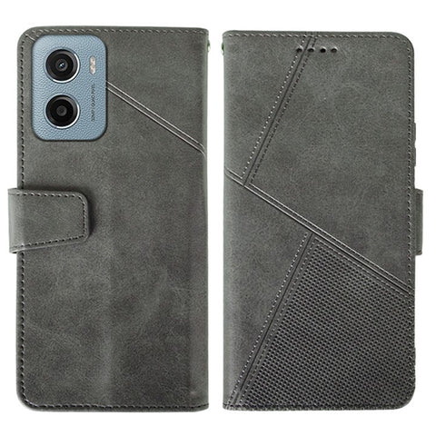 IDEWEI For Motorola Moto E15 4G Case Leather Wallet Phone Cover Stand Calf Texture