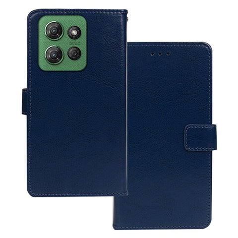 IDEWEI For Motorola Moto G Power (2025) Case Wallet Leather Phone Cover Crazy Horse Texture
