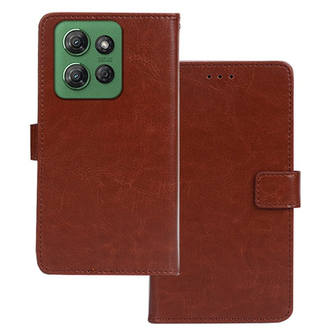 IDEWEI For Motorola Moto G Power (2025) Case Wallet Leather Phone Cover Crazy Horse Texture