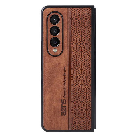 AZNS Anti-fall Phone Case For Samsung Galaxy Z Fold3 5G Imprinted Pattern PU Leather Coated PC Cell Phone Cover