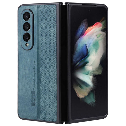 AZNS Anti-fall Phone Case For Samsung Galaxy Z Fold3 5G Imprinted Pattern PU Leather Coated PC Cell Phone Cover