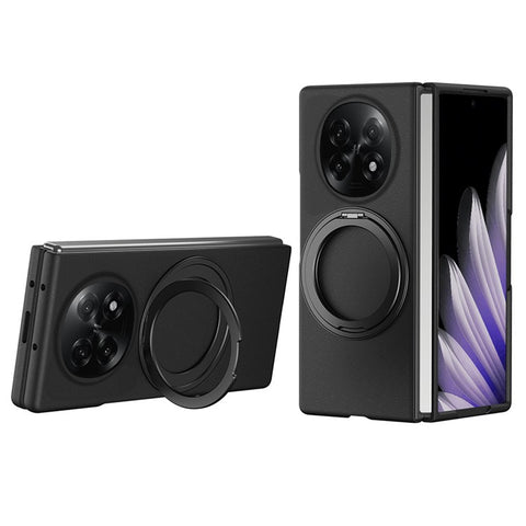 For Oppo Find N5 5G Magnetic Case Ring Kickstand Hard PC Cover with Tempered Glass Screen Film