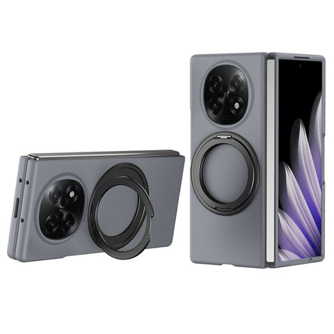 For Oppo Find N5 5G Magnetic Case Ring Kickstand Hard PC Cover with Tempered Glass Screen Film